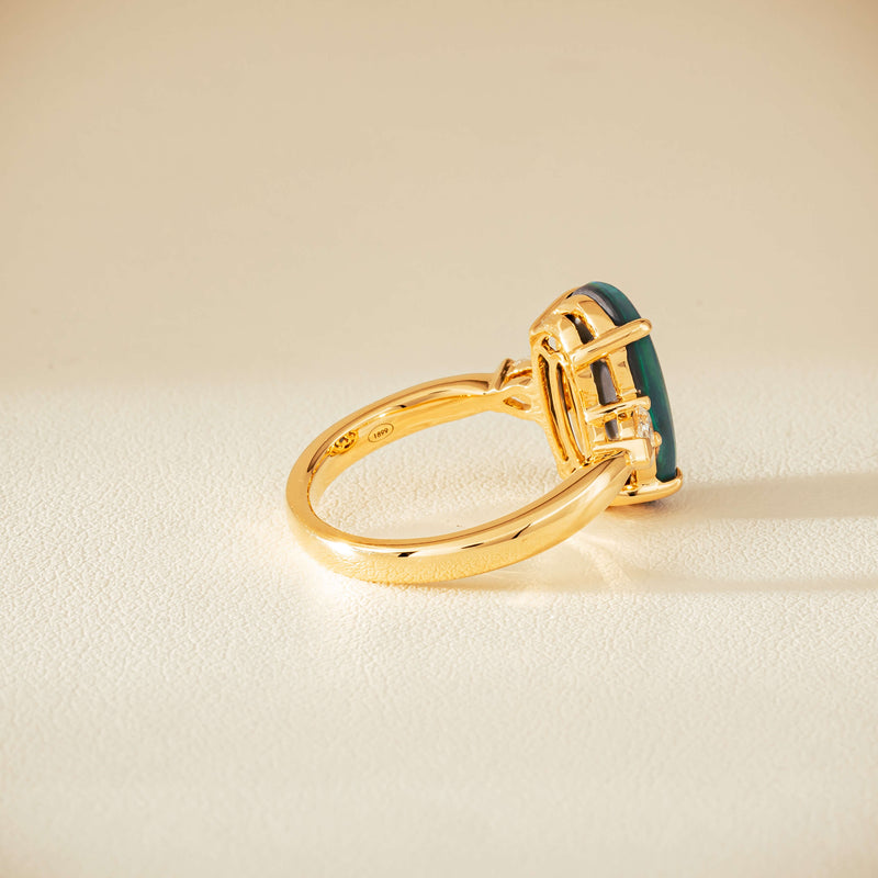 18ct Yellow Gold 2.65ct Opal & Diamond Ayla Ring - Ring - Walker & Hall