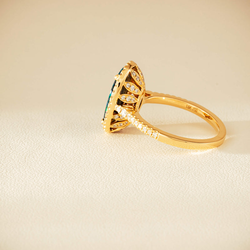 18ct Yellow Gold 1.48ct Opal & Diamond Sierra Ring - Ring - Walker & Hall