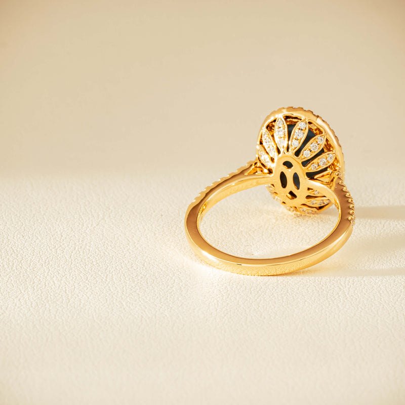 18ct Yellow Gold 1.48ct Opal & Diamond Sierra Ring - Ring - Walker & Hall