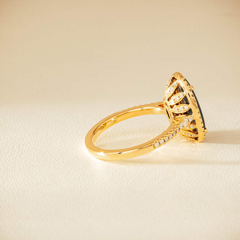 18ct Yellow Gold 1.48ct Opal & Diamond Sierra Ring - Ring - Walker & Hall