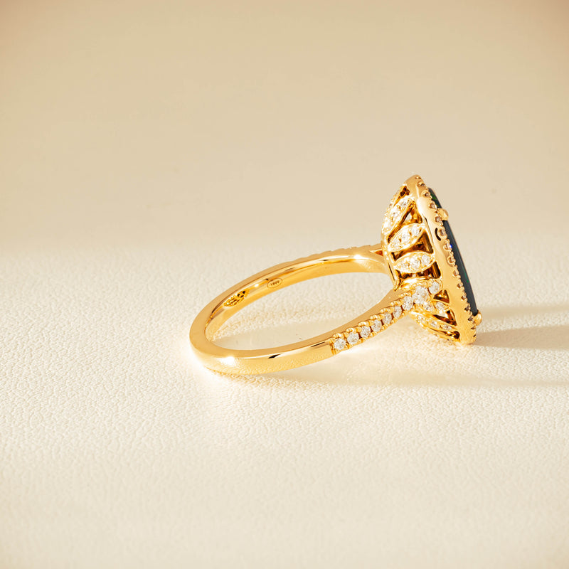 18ct Yellow Gold 1.48ct Opal & Diamond Sierra Ring - Ring - Walker & Hall