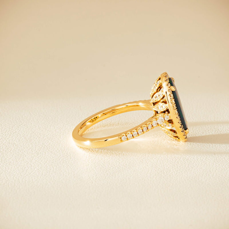 18ct Yellow Gold 1.48ct Opal & Diamond Sierra Ring - Ring - Walker & Hall