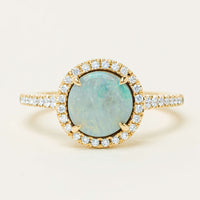 18ct Yellow Gold 1.76ct Opal & Diamond Sierra Ring - Ring - Walker & Hall