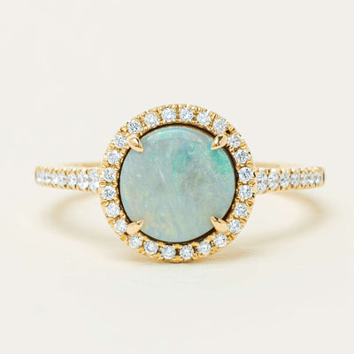 18ct Yellow Gold 1.76ct Opal & Diamond Sierra Ring - Ring - Walker & Hall