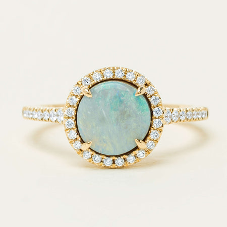 18ct Yellow Gold 1.76ct Opal & Diamond Sierra Ring - Ring - Walker & Hall