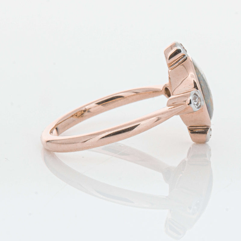 Deja Vu 14ct Rose Gold Opal & Diamond Ring - Ring - Walker & Hall