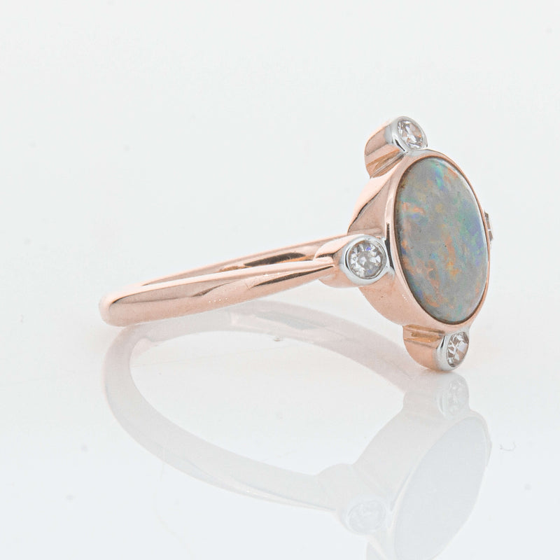 Deja Vu 14ct Rose Gold Opal & Diamond Ring - Ring - Walker & Hall