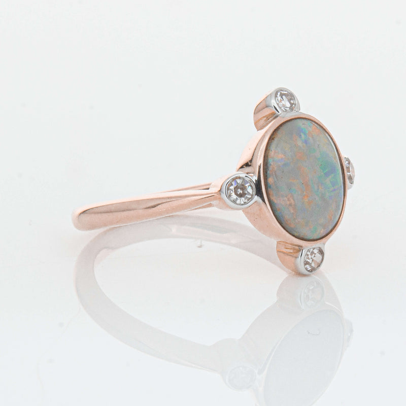 Deja Vu 14ct Rose Gold Opal & Diamond Ring - Ring - Walker & Hall