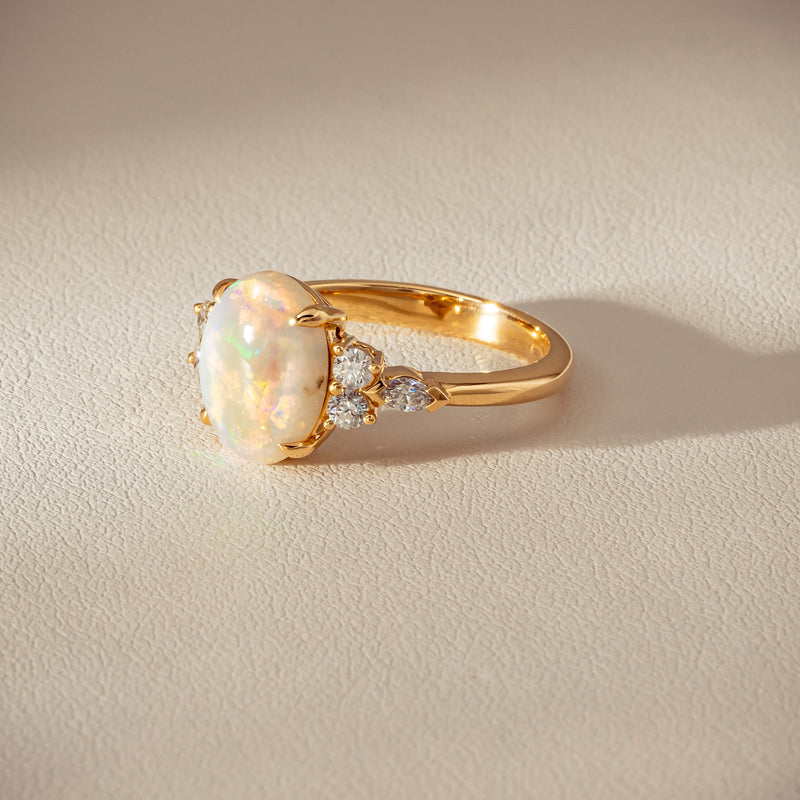 18ct Yellow Gold 2.10ct Opal & Diamond Oriana Ring - Ring - Walker & Hall