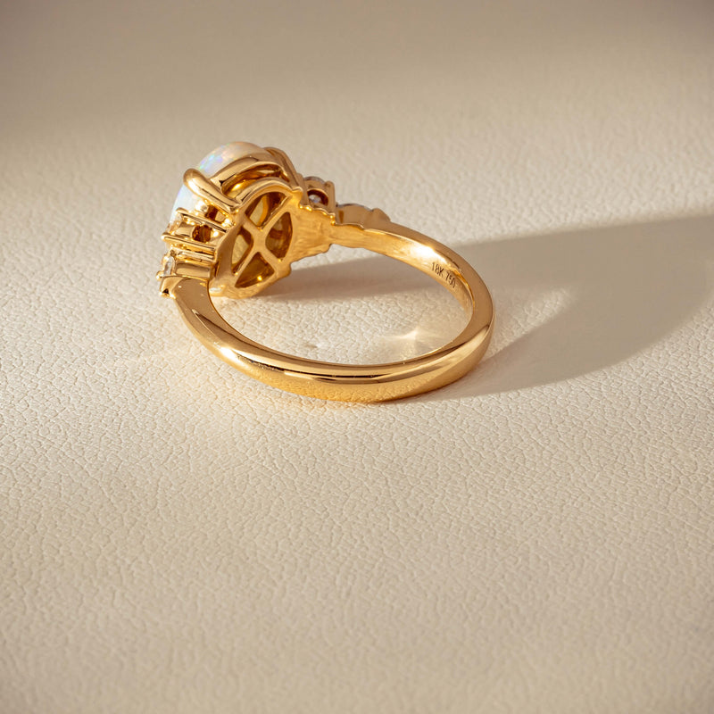 18ct Yellow Gold 2.10ct Opal & Diamond Oriana Ring - Ring - Walker & Hall