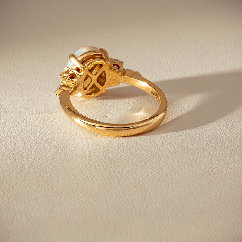 18ct Yellow Gold 2.10ct Opal & Diamond Oriana Ring - Ring - Walker & Hall