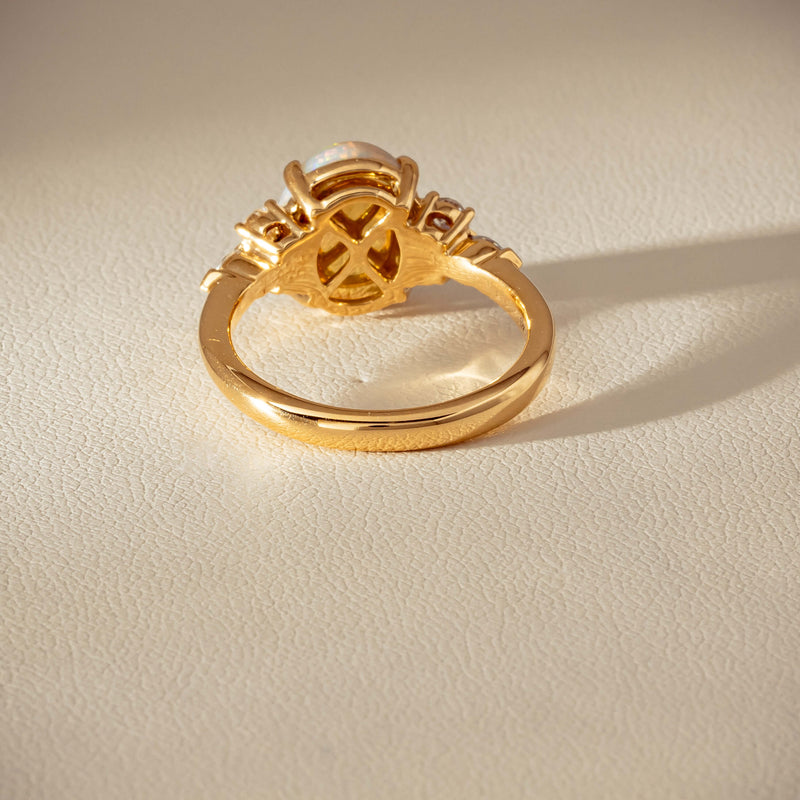 18ct Yellow Gold 2.10ct Opal & Diamond Oriana Ring - Ring - Walker & Hall