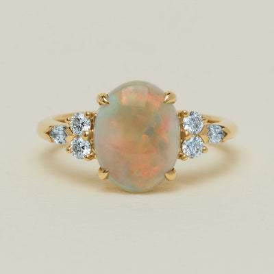 18ct Yellow Gold 2.10ct Opal & Diamond Oriana Ring - Ring - Walker & Hall