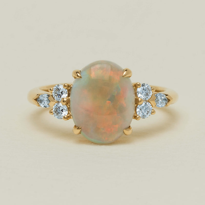 18ct Yellow Gold 2.10ct Opal & Diamond Oriana Ring - Ring - Walker & Hall