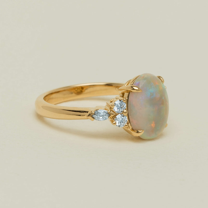 18ct Yellow Gold 2.10ct Opal & Diamond Oriana Ring - Ring - Walker & Hall
