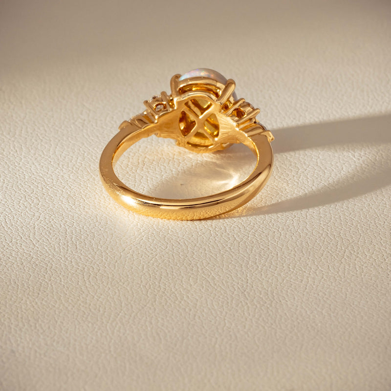 18ct Yellow Gold 2.10ct Opal & Diamond Oriana Ring - Ring - Walker & Hall