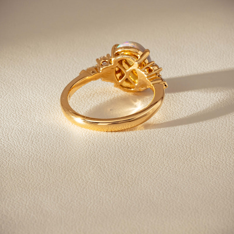 18ct Yellow Gold 2.10ct Opal & Diamond Oriana Ring - Ring - Walker & Hall