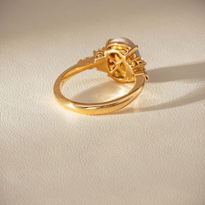 18ct Yellow Gold 2.10ct Opal & Diamond Oriana Ring - Ring - Walker & Hall