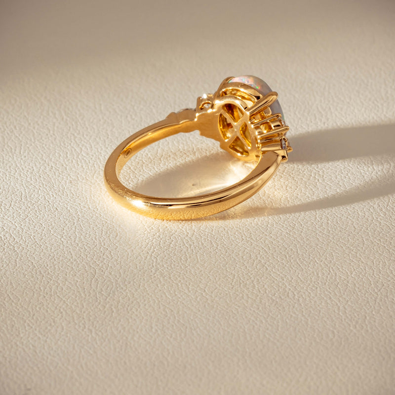 18ct Yellow Gold 2.10ct Opal & Diamond Oriana Ring - Ring - Walker & Hall