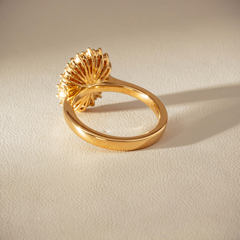 18ct Yellow Gold 1.70ct Opal & Diamond Belle Ring - Ring - Walker & Hall