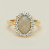 18ct Yellow Gold 1.70ct Opal & Diamond Belle Ring - Ring - Walker & Hall