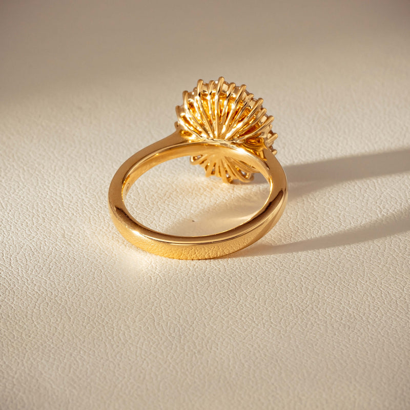 18ct Yellow Gold 1.70ct Opal & Diamond Belle Ring - Ring - Walker & Hall