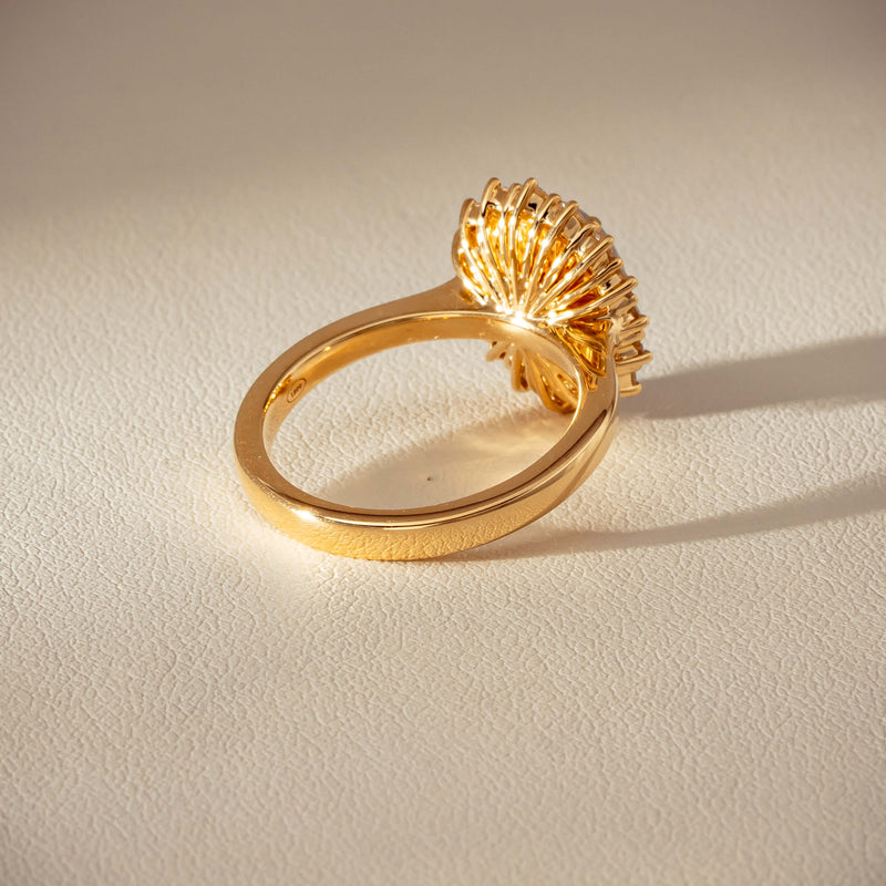 18ct Yellow Gold 1.70ct Opal & Diamond Belle Ring - Ring - Walker & Hall