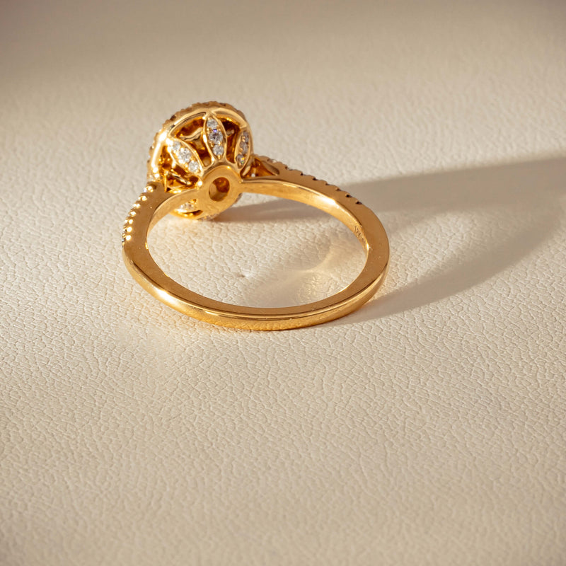 18ct Yellow Gold 1.25ct Opal & Diamond Mini Sierra Ring - Ring - Walker & Hall