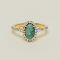 18ct Yellow Gold 1.21ct Opal & Diamond Mini Sierra Ring - Ring - Walker & Hall