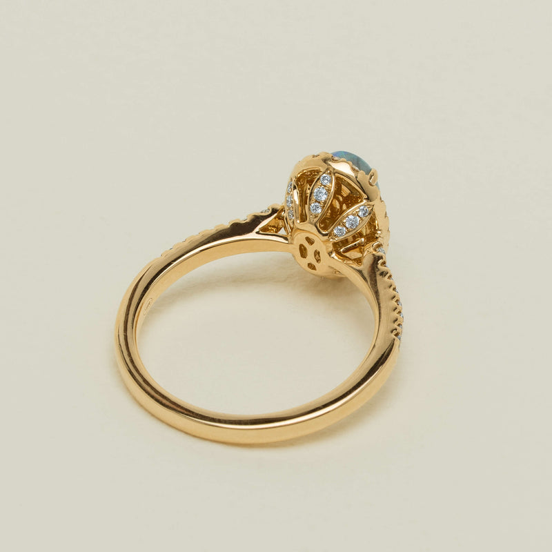 18ct Yellow Gold 1.21ct Opal & Diamond Mini Sierra Ring - Ring - Walker & Hall