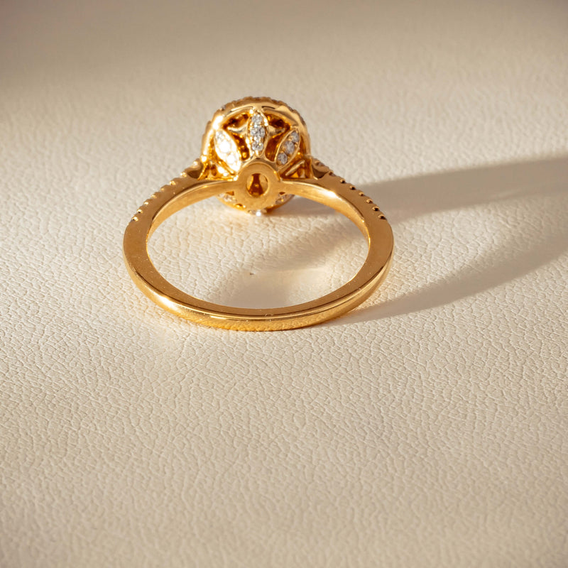 18ct Yellow Gold 1.25ct Opal & Diamond Mini Sierra Ring - Ring - Walker & Hall