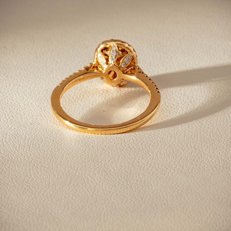 18ct Yellow Gold 1.25ct Opal & Diamond Mini Sierra Ring - Ring - Walker & Hall