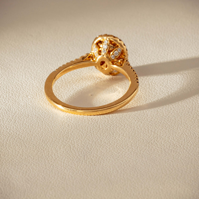 18ct Yellow Gold 1.25ct Opal & Diamond Mini Sierra Ring - Ring - Walker & Hall