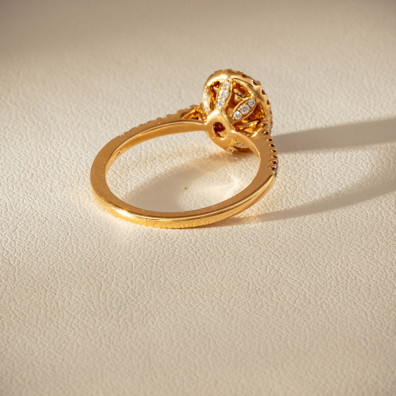 18ct Yellow Gold 1.25ct Opal & Diamond Mini Sierra Ring - Ring - Walker & Hall