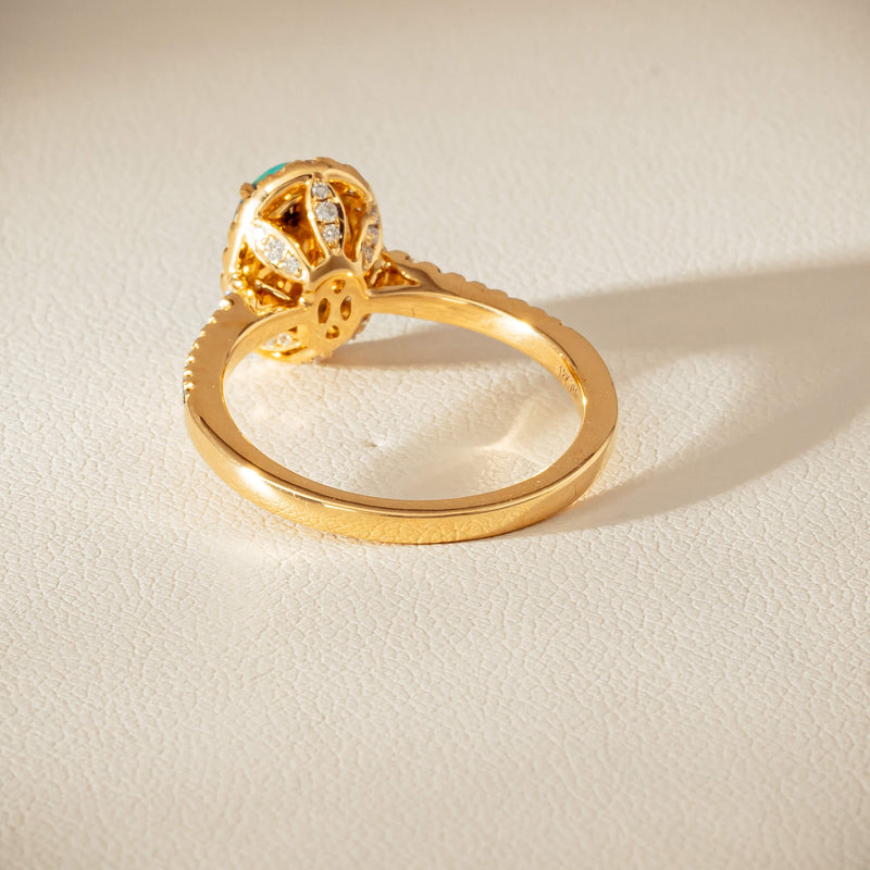 18ct Yellow Gold 1.21ct Opal & Diamond Mini Sierra Ring - Ring - Walker & Hall