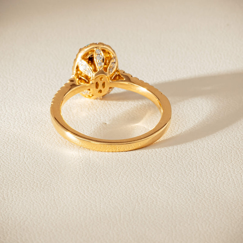 18ct Yellow Gold 1.21ct Opal & Diamond Mini Sierra Ring - Ring - Walker & Hall