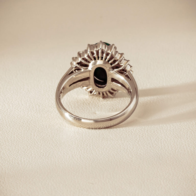 Deja Vu Platinum 1.67ct Opal & Diamond Cluster Ring - Ring - Walker & Hall