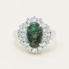 Deja Vu Platinum 1.67ct Opal & Diamond Cluster Ring - Ring - Walker & Hall