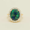 18ct Yellow Gold 4.50ct Opal & Diamond Belle Ring - Ring - Walker & Hall