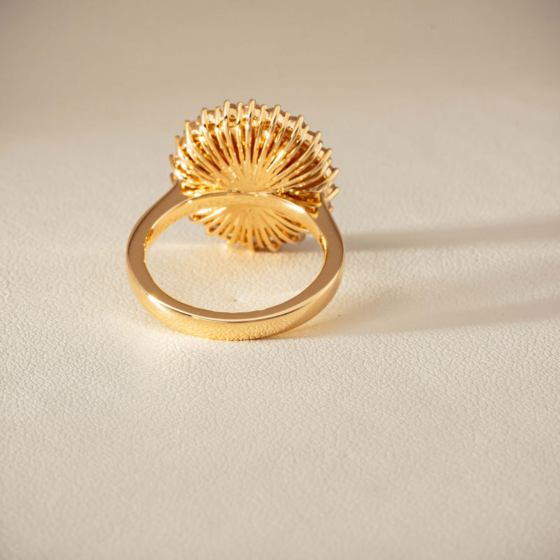 18ct Yellow Gold 4.50ct Opal & Diamond Belle Ring - Ring - Walker & Hall