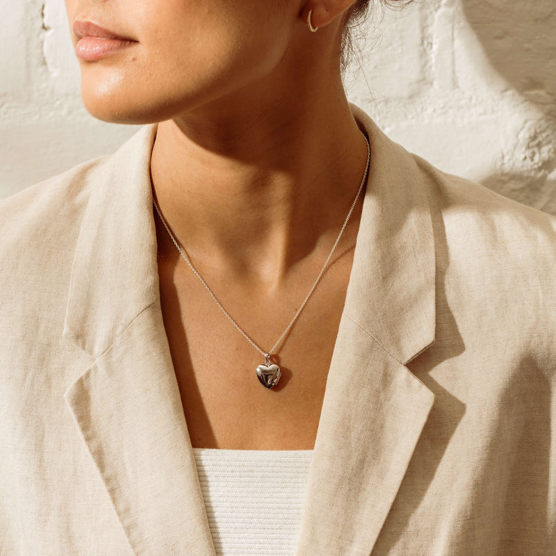 Sterling Silver Small Heart Locket - Necklace - Walker & Hall