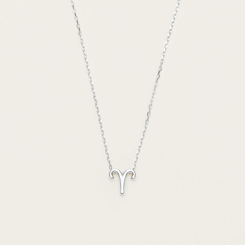 Sterling Silver Noted Zodiac Necklace (Pendant + Chain) - Necklace - Walker & Hall