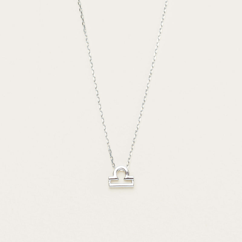 Sterling Silver Noted Zodiac Necklace (Pendant + Chain) - Necklace - Walker & Hall