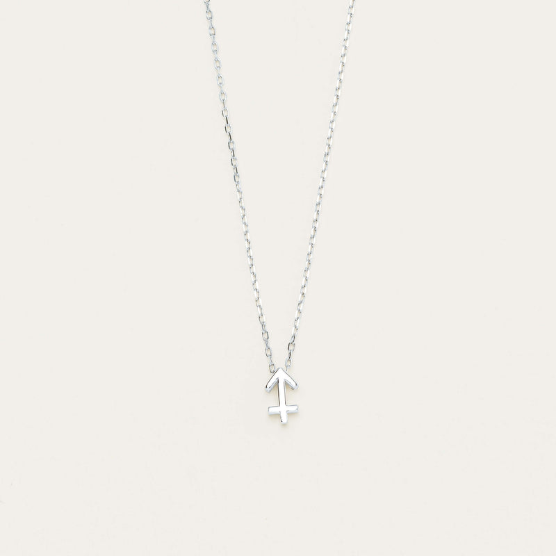 Sterling Silver Noted Zodiac Necklace (Pendant + Chain) - Necklace - Walker & Hall