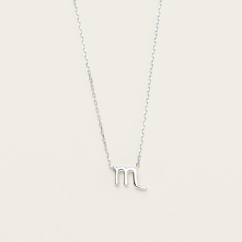 Sterling Silver Noted Zodiac Necklace (Pendant + Chain) - Necklace - Walker & Hall
