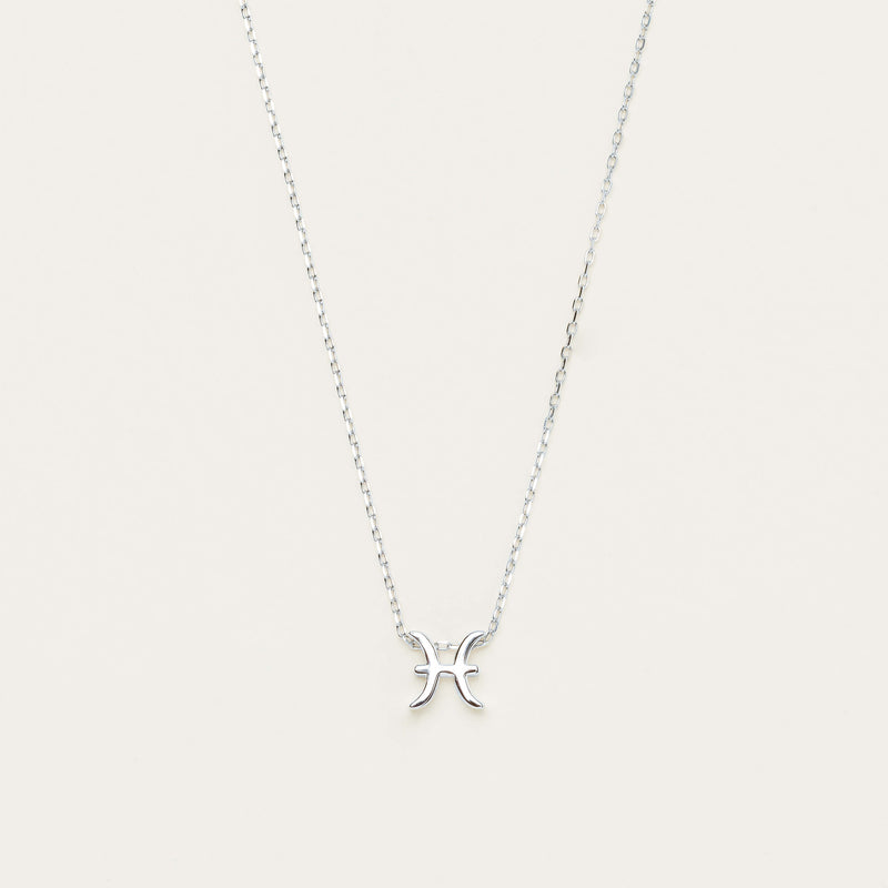 Sterling Silver Noted Zodiac Necklace (Pendant + Chain) - Necklace - Walker & Hall