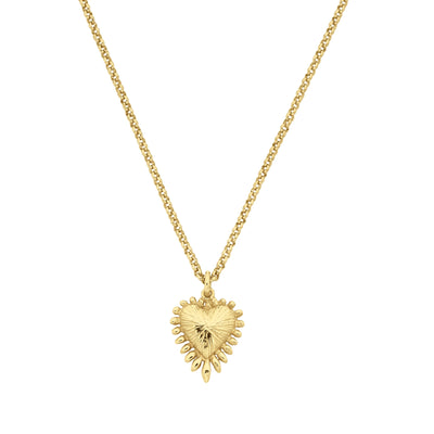 Zoe & Morgan Mini Heart Ray Necklace - Gold Vermeil - Necklace - Walker & Hall