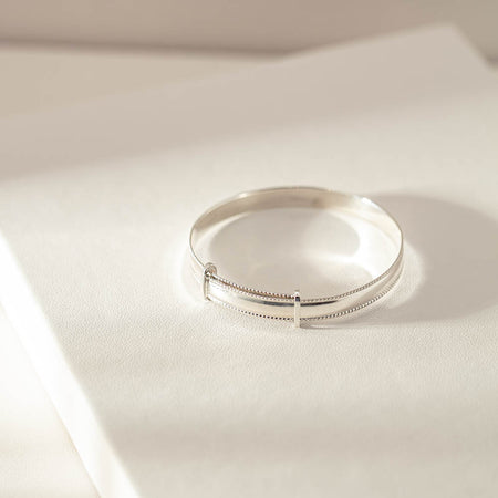 Sterling Silver Expandable Bangle - Baby & Child Size-Bracelet-Walker & Hall