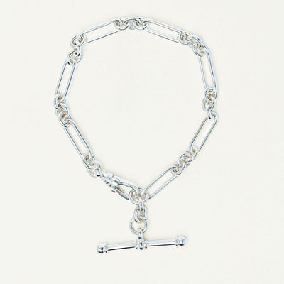 Sterling Silver Paperclip Link Fob Bracelet - Bracelet - Walker & Hall