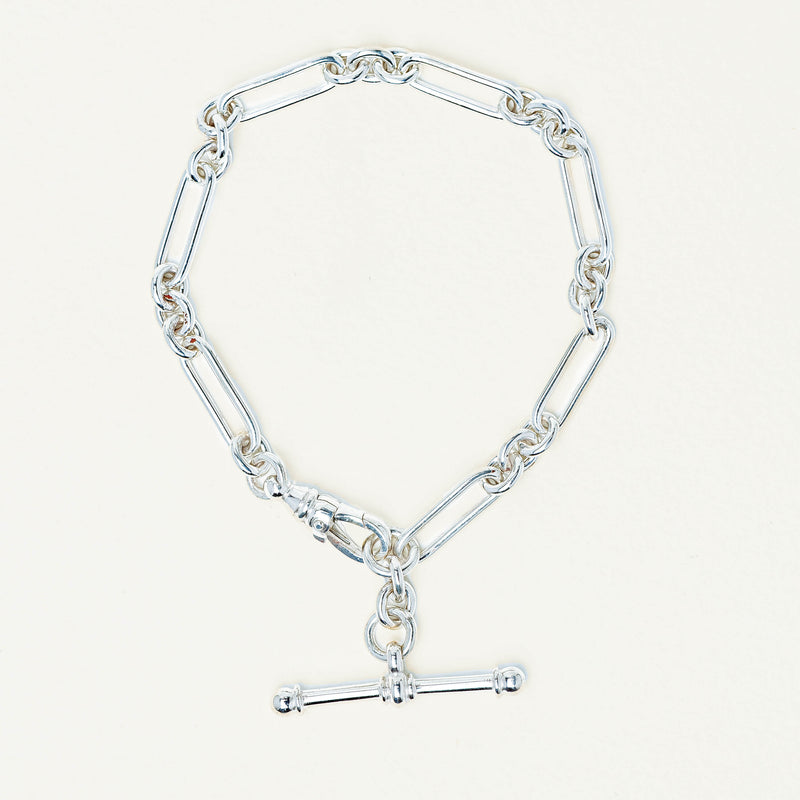 Sterling Silver Paperclip Link Fob Bracelet - Bracelet - Walker & Hall